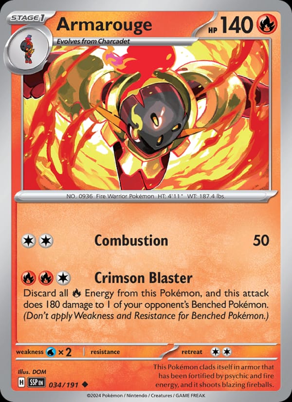 Armarouge 034/191 Surging Sparks Pokémon card