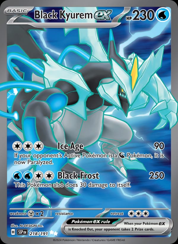 Black Kyurem ex 218/191 Surging Sparks Pokémon card