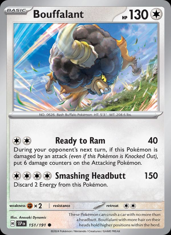Bouffalant 151/191 Surging Sparks Pokémon card