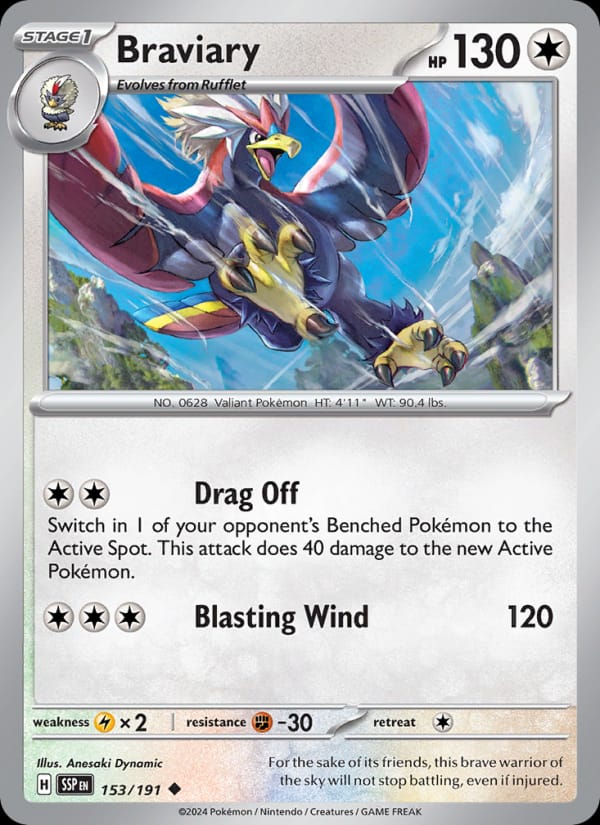 Braviary 153/191 Surging Sparks Pokémon card