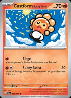 Castform Sunny Form 020/191 Common – Surging Sparks Pokémon card