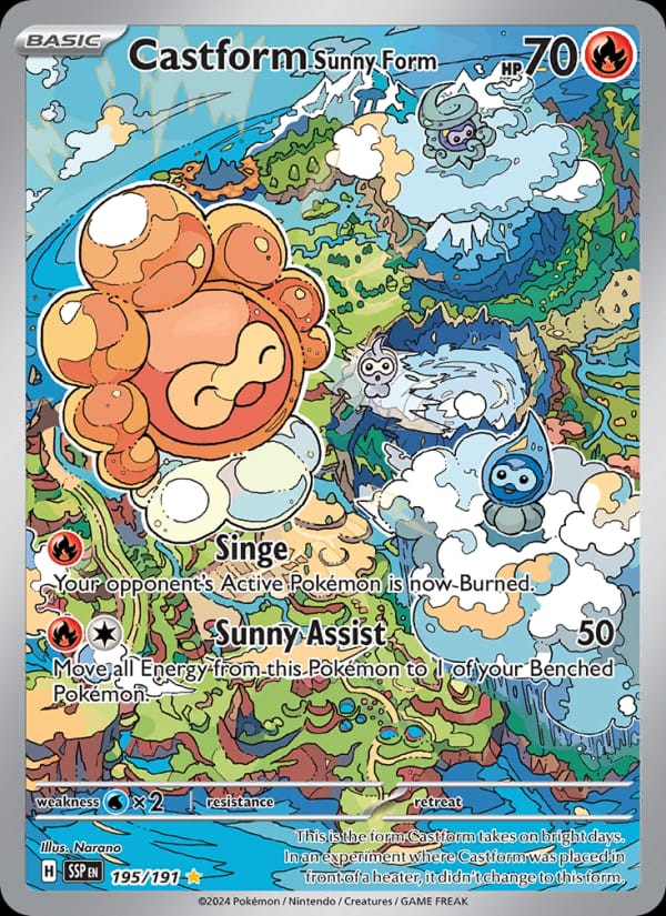 Castform Sunny Form 195/191 Surging Sparks Pokémon card