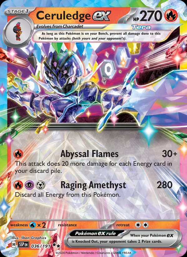 Ceruledge ex 036/191 Surging Sparks Pokémon card