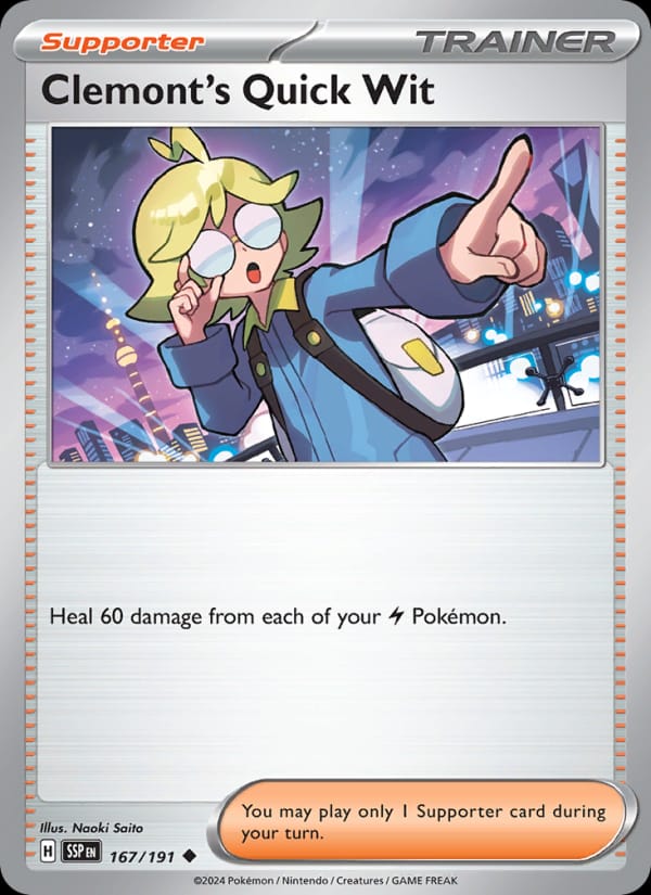 Clemont's Quick Wit 167/191 Surging Sparks Pokémon card