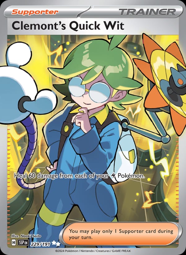 Clemont's Quick Wit 229/191 Surging Sparks Pokémon card