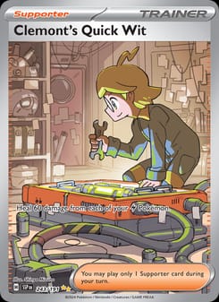 Clemont's Quick Wit 243/191 Special Illustration Rare – Surging Sparks Pokémon card