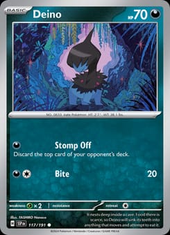 Deino 117/191 Common – Surging Sparks Pokémon card