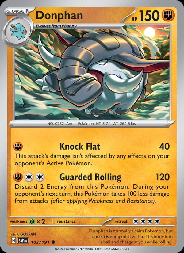 Donphan 103/191 Surging Sparks Pokémon card