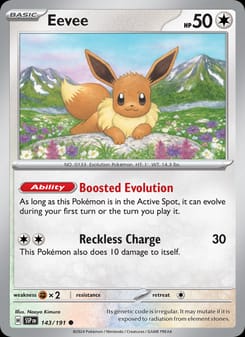 Eevee 143/191 Common – Surging Sparks Pokémon card
