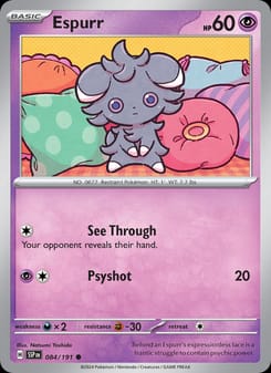 Espurr 084/191 Common – Surging Sparks Pokémon card