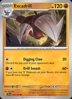 Excadrill 109/191 Common – Surging Sparks Pokémon card