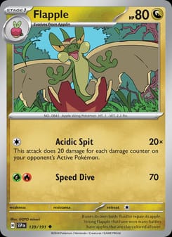 Flapple 139/191 Uncommon – Surging Sparks Pokémon card