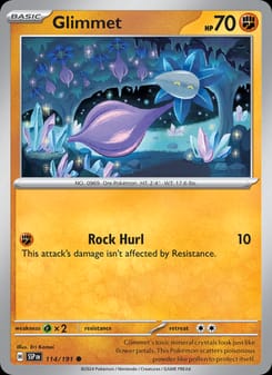 Glimmet 114/191 Common – Surging Sparks Pokémon card