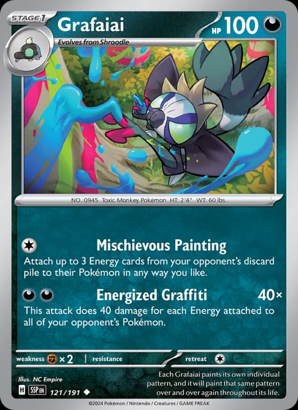 Grafaiai 121/191 Surging Sparks Pokémon card