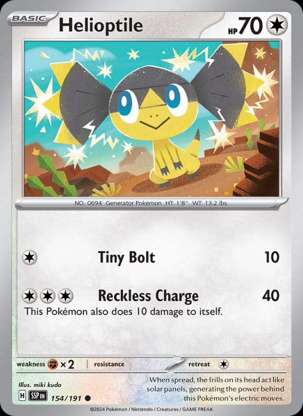 Helioptile 154/191 Surging Sparks Pokémon card