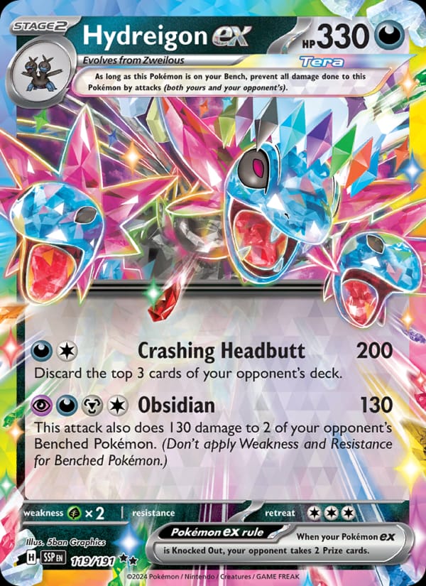 Hydreigon ex 119/191 Surging Sparks Pokémon card