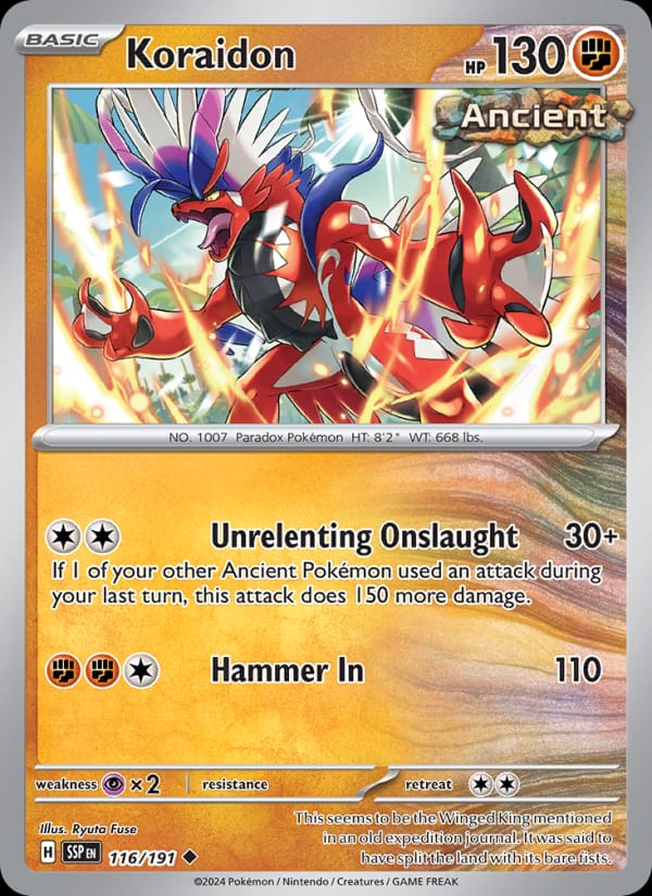 Koraidon 116/191 Surging Sparks Pokémon card