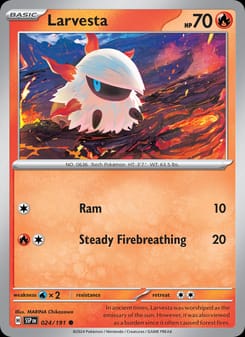 Larvesta 024/191 Common – Surging Sparks Pokémon card