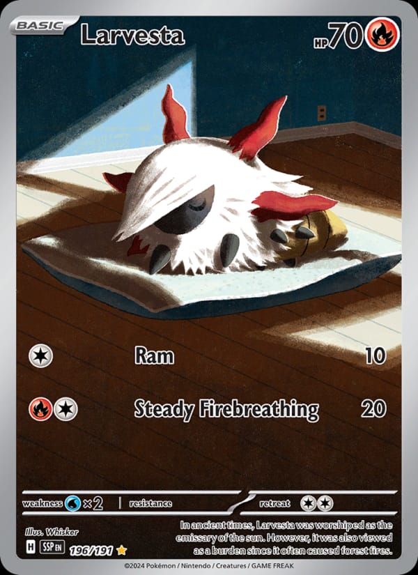 Larvesta 196/191 Surging Sparks Pokémon card