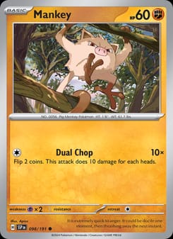Mankey 098/191 Common – Surging Sparks Pokémon card