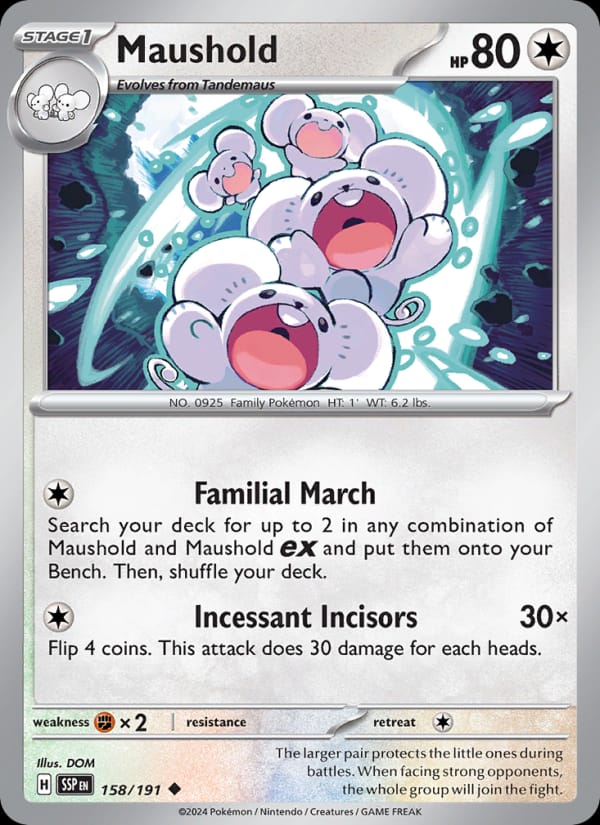 Maushold 158/191 Surging Sparks Pokémon card