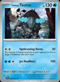 Paldean Tauros 039/191 Uncommon – Surging Sparks Pokémon card