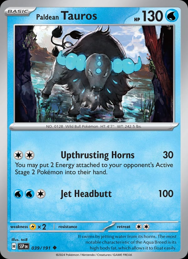 Paldean Tauros 039/191 Surging Sparks Pokémon card