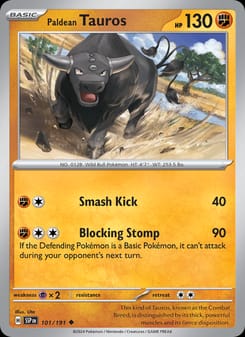Paldean Tauros 101/191 Uncommon – Surging Sparks Pokémon card