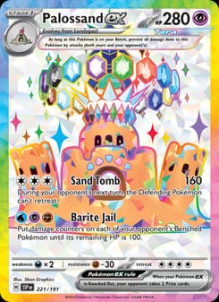 Palossand ex 221/191 Ultra Rare – Surging Sparks Pokémon card