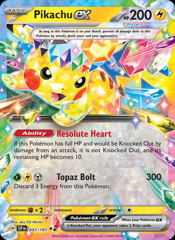 Pikachu ex 057/191 Surging Sparks Pokémon card
