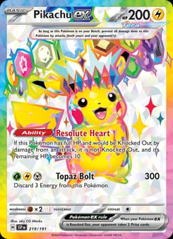 Pikachu ex 219/191 Ultra Rare – Surging Sparks Pokémon card