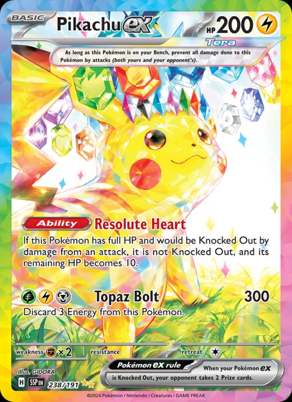 Pikachu ex 238/191 Surging Sparks Pokémon card