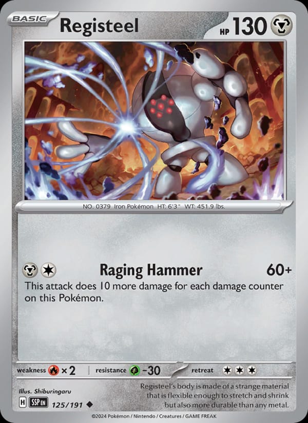 Registeel 125/191 Surging Sparks Pokémon card