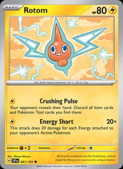 Rotom 061/191 Common – Surging Sparks Pokémon card