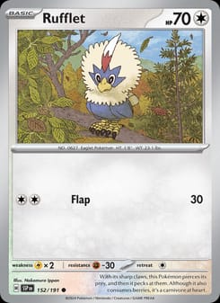 Rufflet 152/191 Common – Surging Sparks Pokémon card