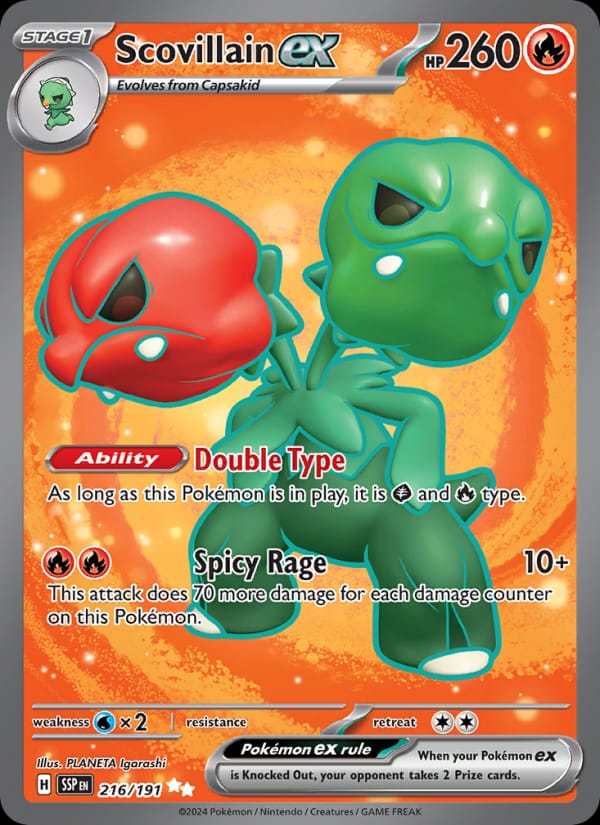 Scovillain ex 216/191 Surging Sparks Pokémon card