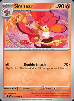 Simisear 023/191 Common – Surging Sparks Pokémon card