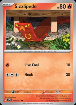 Sizzlipede 027/191 Common – Surging Sparks Pokémon card