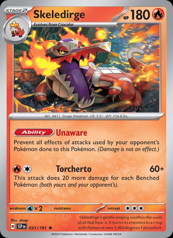 Skeledirge 031/191 Surging Sparks Pokémon card