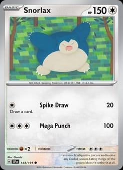 Snorlax 144/191 Common – Surging Sparks Pokémon card