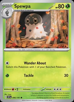 Spewpa 006/191 Common – Surging Sparks Pokémon card