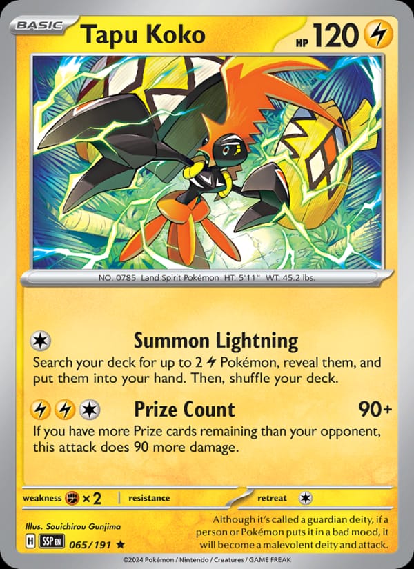 Tapu Koko 065/191 Surging Sparks Pokémon card