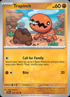 Trapinch 104/191 Common – Surging Sparks Pokémon card