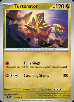 Turtonator 137/191 Uncommon – Surging Sparks Pokémon card
