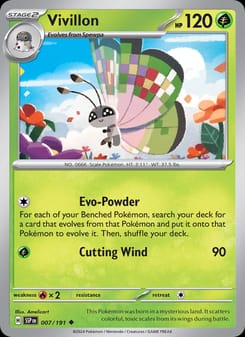 Vivillon 007/191 Uncommon – Surging Sparks Pokémon card