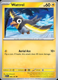 Wattrel 066/191 Common – Surging Sparks Pokémon card