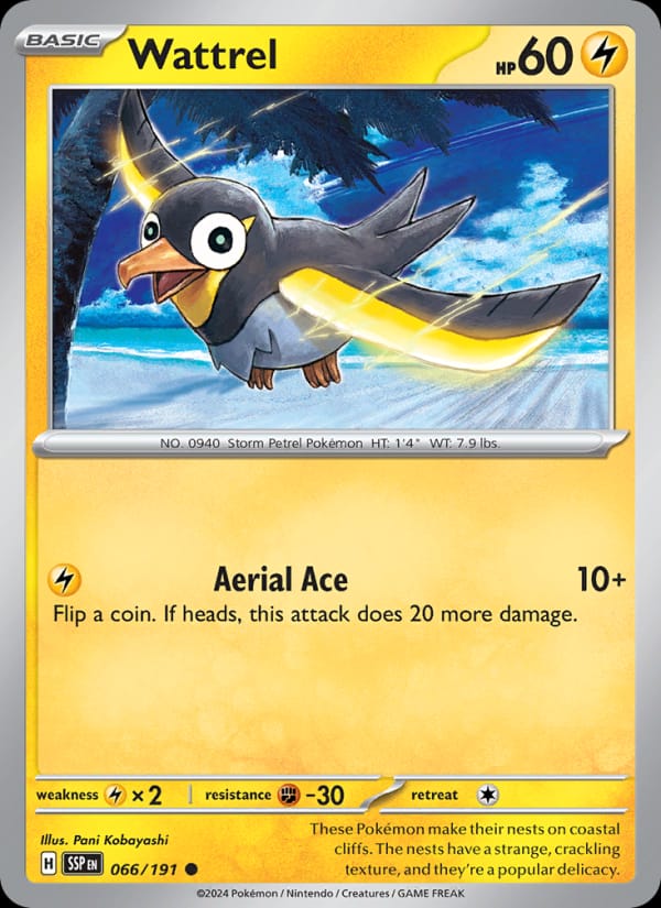 Wattrel 066/191 Surging Sparks Pokémon card