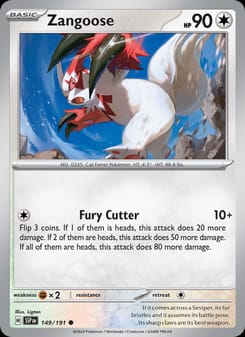 Zangoose 149/191 Common – Surging Sparks Pokémon card