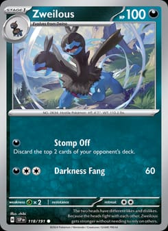 Zweilous 118/191 Common – Surging Sparks Pokémon card
