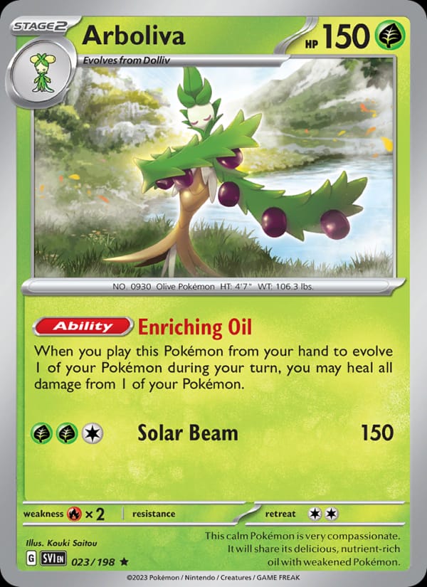 Arboliva 023/198 Scarlet & Violet Base Set Pokémon card